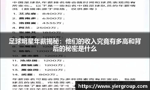 足球明星年薪揭秘：他们的收入究竟有多高和背后的秘密是什么